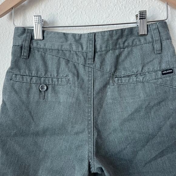 Volcom Youth True To This Shorts Gray Size 26 Front Cotton Blend Chino - Picture 7 of 7